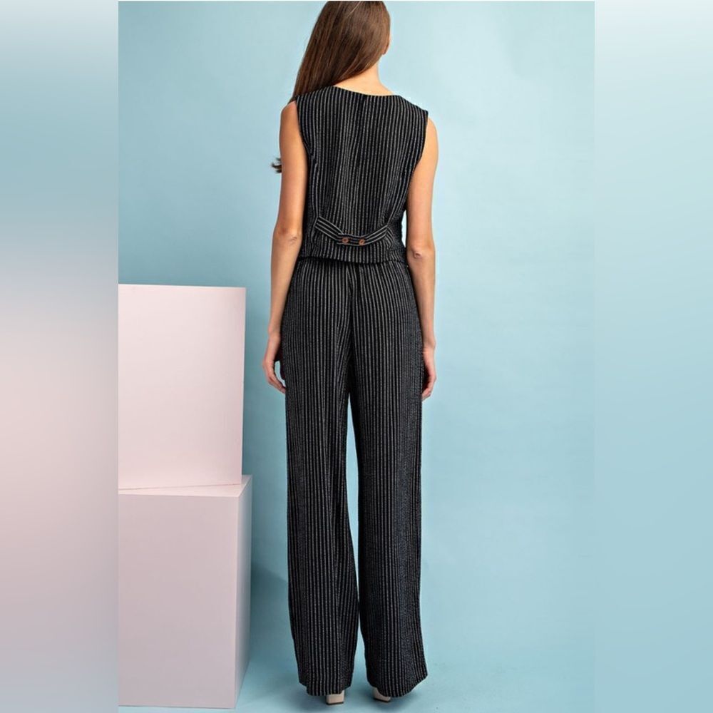 095. PINSTRIPE BUTTON DOWN VEST & PANT SET - Picture 5 of 13